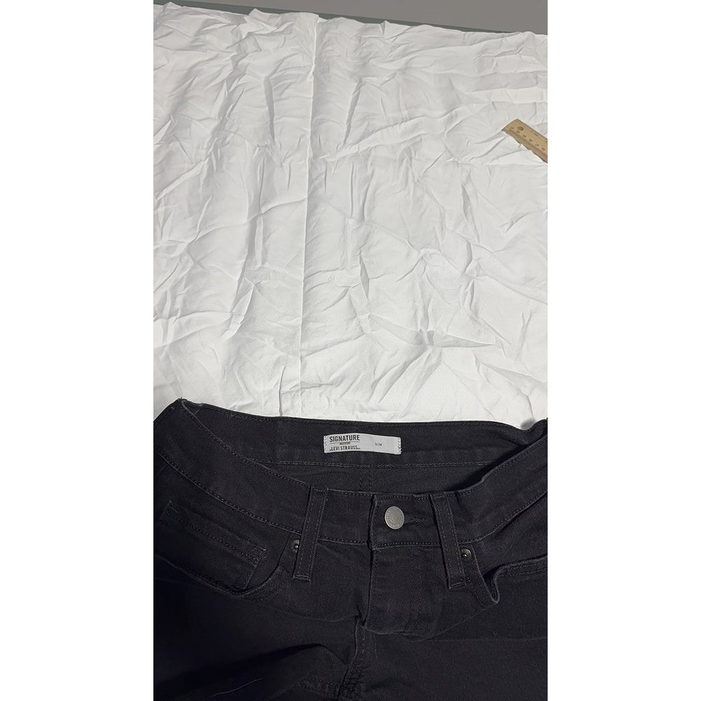Signature by Levi Strauss Black Skinny Jeans W28 L34 Slim Stretch Denim